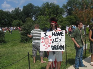 Protester at Restoring Honor Rally