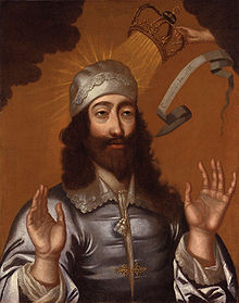 Charles I receiving crown from God