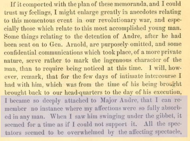 execution description from Tallmadge's memoirs