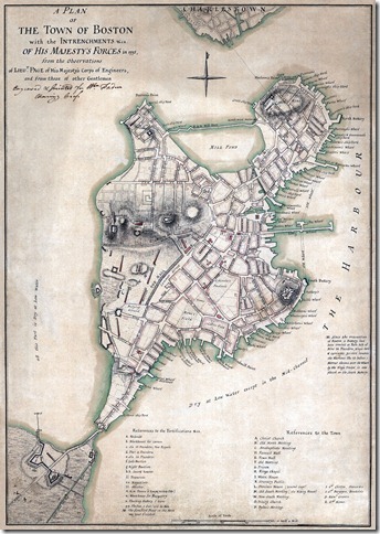 Map of Boston c. 1775