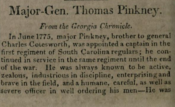 Thomas Pinckney part 1