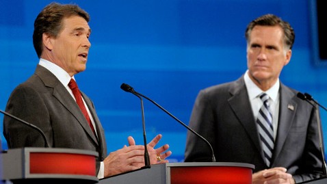 Rick Perry and Mitt Romney Sparring