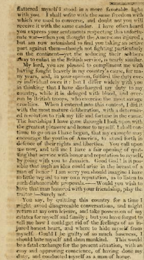 An interesting correspondence between Moultrie and Montagu