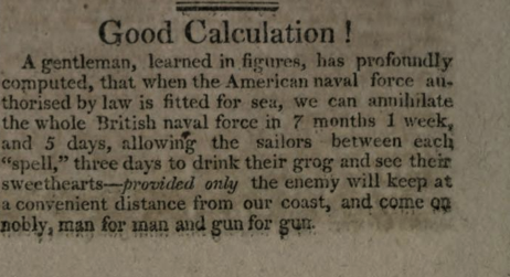 Calculation on The War of 1812